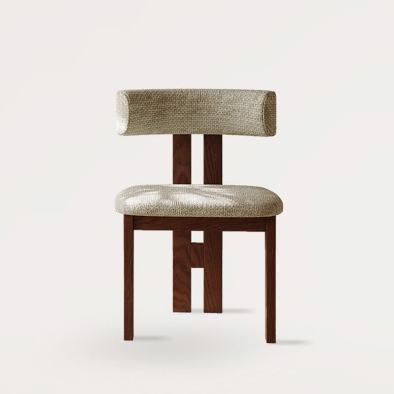 1x/2x Mid-century Linen Solid Wood Dining Chairs - Light Linen - 2x - image 2