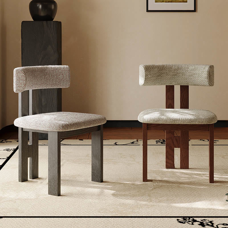 1x/2x Mid-century Linen Solid Wood Dining Chairs - image 0
