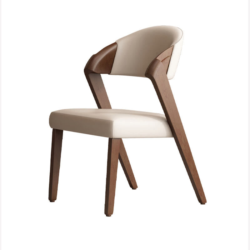 2x Modern Solid Wood Leather Dining Chair