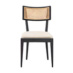 1x/2x Mid-century Solid Wood Rattan Dining Chair - image 1