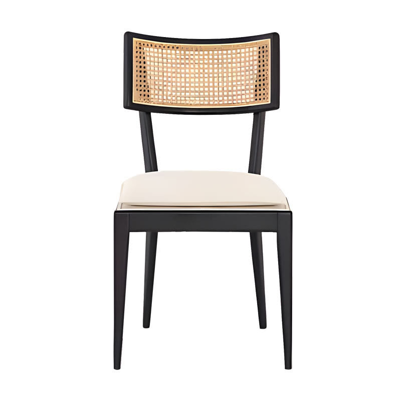 1x/2x Mid-century Solid Wood Rattan Dining Chair - image 1