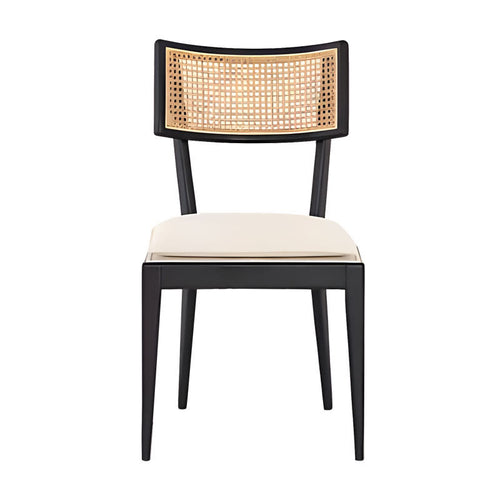 1x/2x Mid-century Solid Wood Rattan Dining Chair - image 1