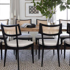 1x/2x Mid-century Solid Wood Rattan Dining Chair - image 4