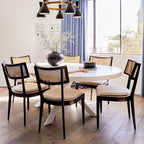 1x/2x Mid-century Solid Wood Rattan Dining Chair - image 5