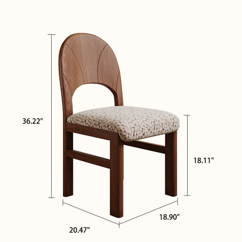 1x/2x Retro Style Solid Wood Backrest Dining Chair