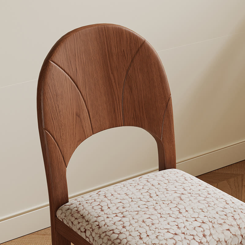 1x/2x Retro Style Solid Wood Backrest Dining Chair