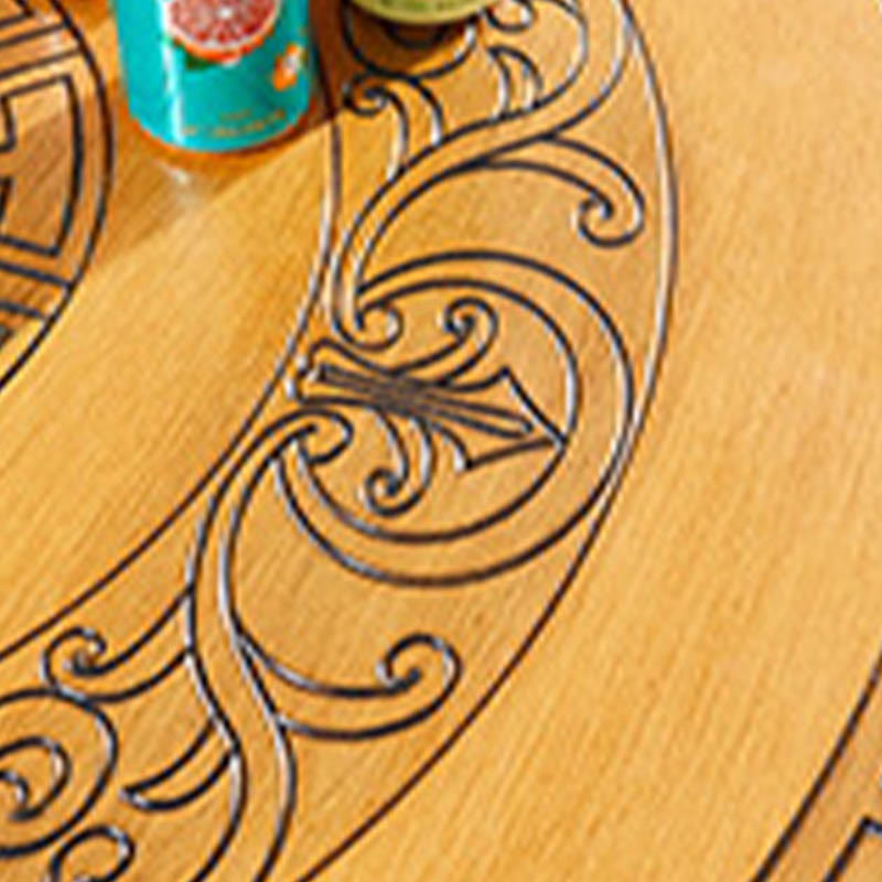Wood Grain Color Carved Outdoor Round Dining Table - image 6