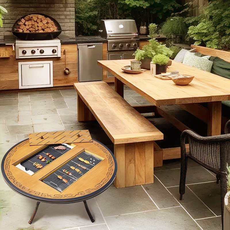 Outdoor Picnic Table Round Dining Table