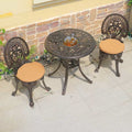 3PCS Outdoor Ice Bucket Table Round Dining Table Set - Bronze color - image 0