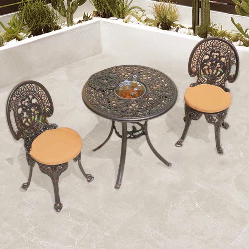 3PCS Outdoor Ice Bucket Table Round Dining Table Set