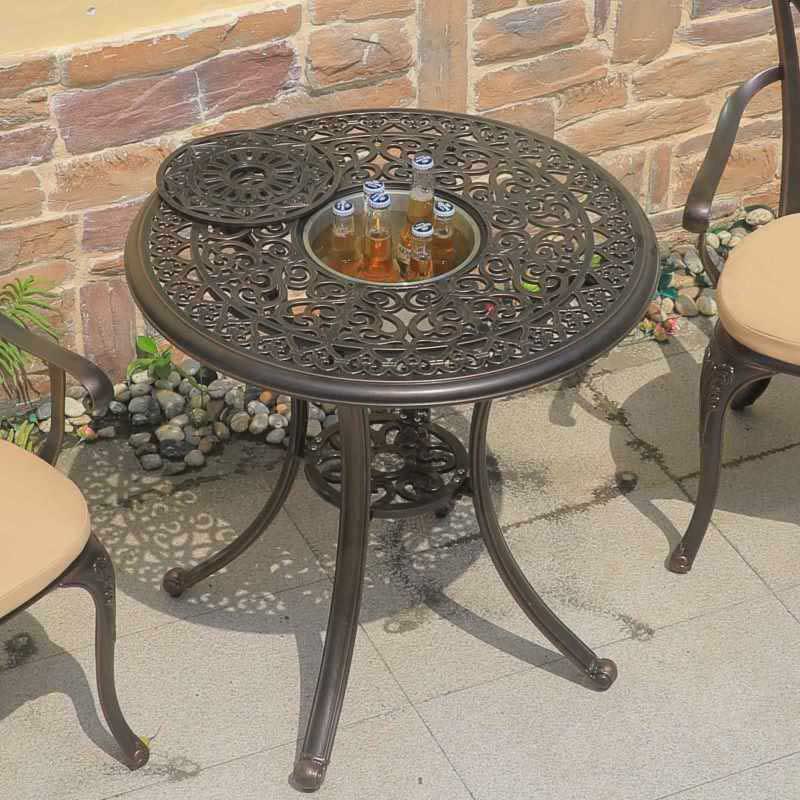 3PCS Outdoor Ice Bucket Table Round Dining Table Set - image 5