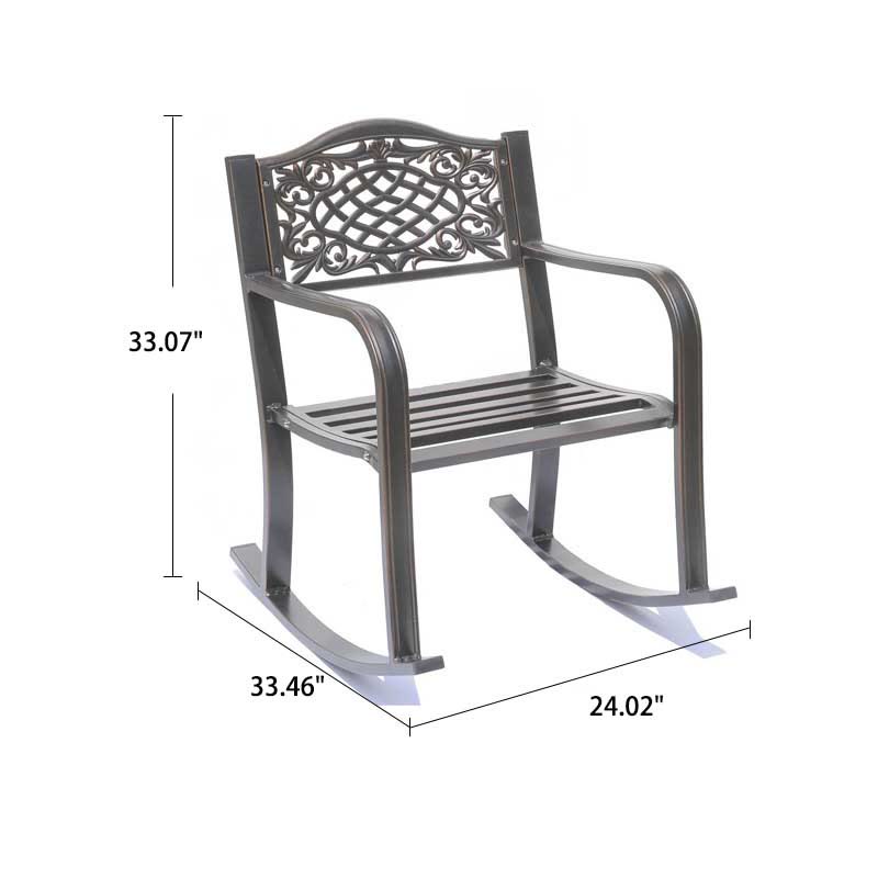 3PCS Bronze Outdoor Table And Chair Set - image 9