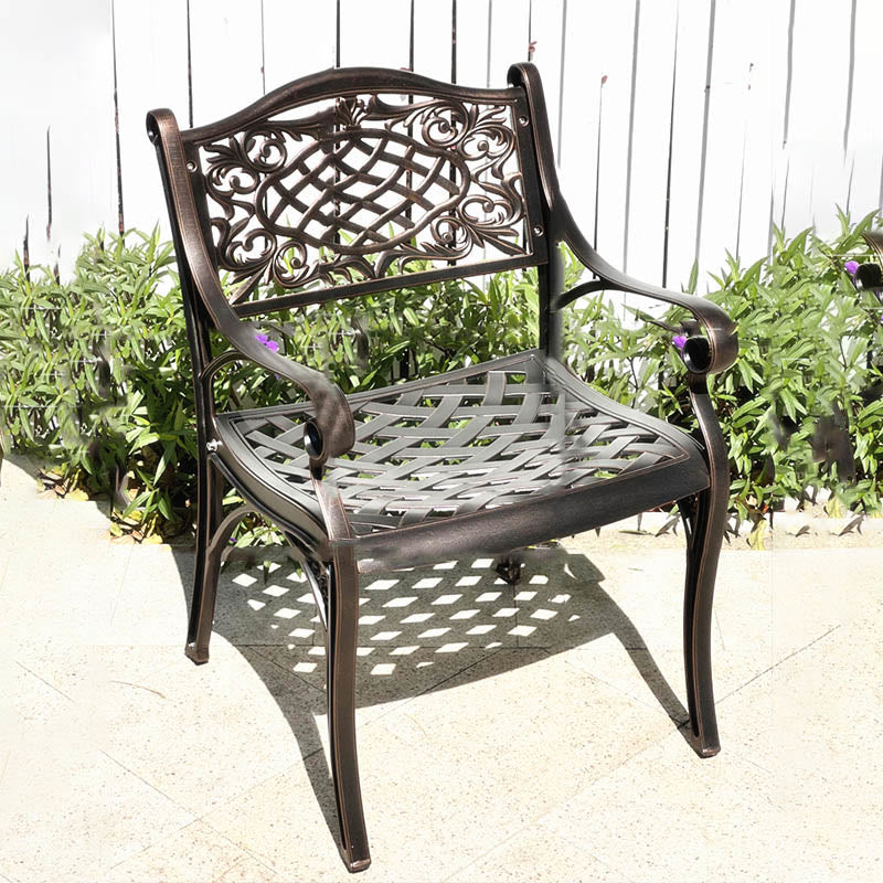 3PCS Bronze Outdoor Table And Chair Set