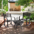 3PCS Bronze Outdoor Table And Chair Set - Bronze color - image 2
