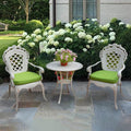 3PCS Garden Outdoor Patio Metal Dining Set - White - image 0