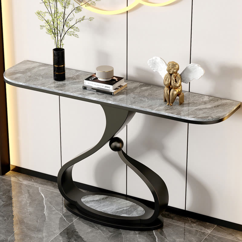 Curved Rock Stone Console Table