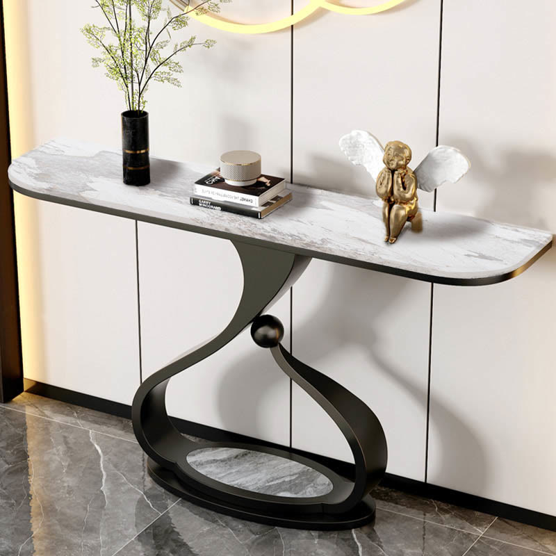 Curved Rock Stone Console Table