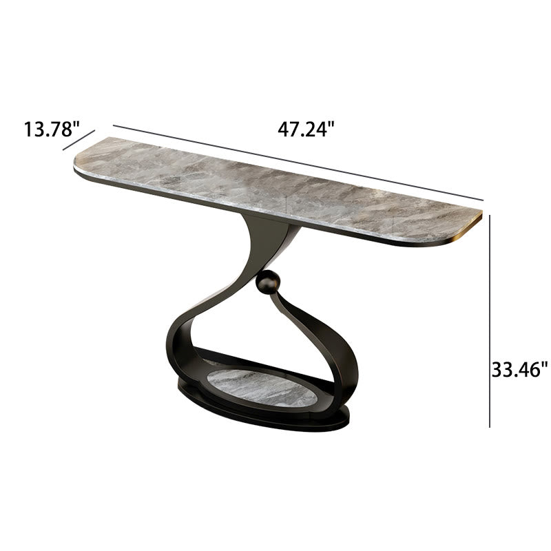 Curved Rock Stone Console Table