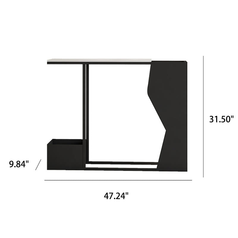 Narrow Marble Console Table With Flower Stand