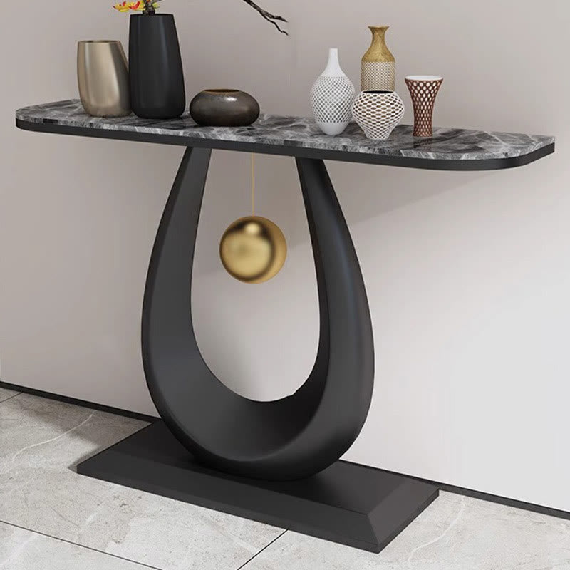 Hallway Slate Tabletop Console Table - Black+Gray - image 2