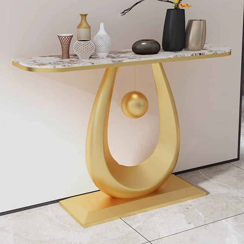 Hallway Slate Tabletop Console Table - Gold+Pandora - image 8