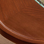 Vintage Solid Wood Glass Tabletop Coffee Table - image 8