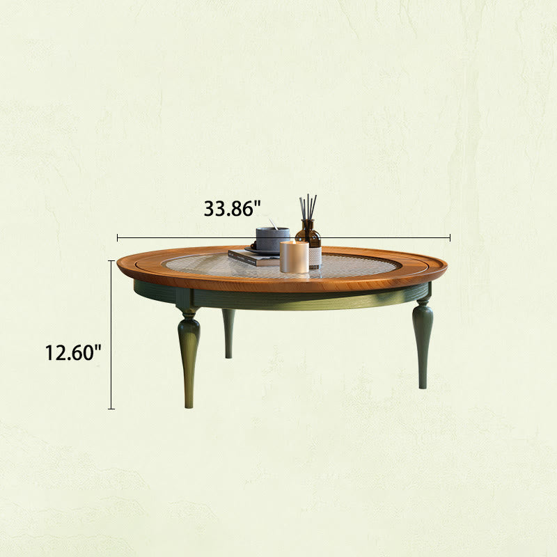 Mid-century Solid Wood Glass Tabletop Coffee Table - image 9