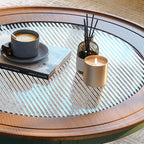 Mid-century Solid Wood Glass Tabletop Coffee Table - image 5