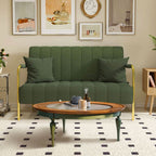 Mid-century Solid Wood Glass Tabletop Coffee Table - Green - image 4