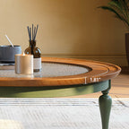 Mid-century Solid Wood Glass Tabletop Coffee Table - image 6