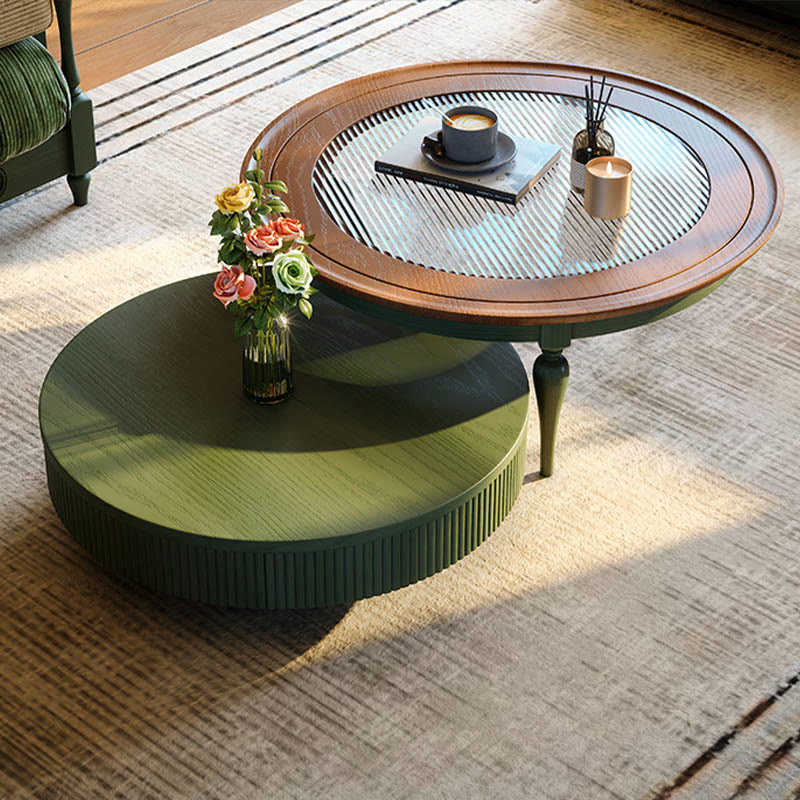 Solid Wood Line Pattern Coffee Table - image 4