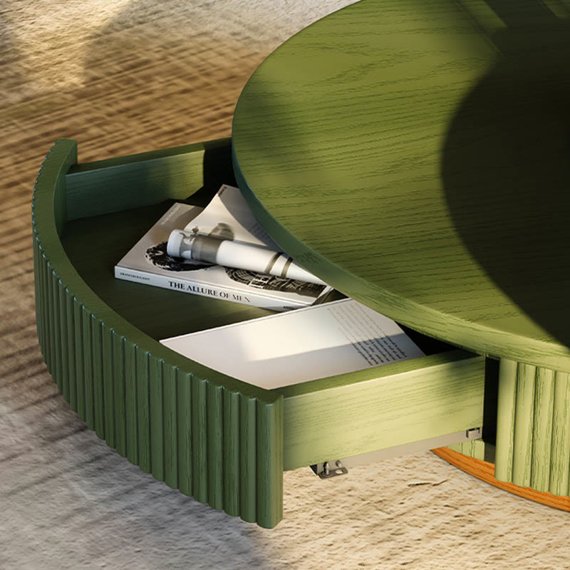 Solid Wood Line Pattern Coffee Table - image 5