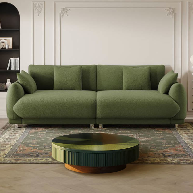 Solid Wood Line Pattern Coffee Table - Green - image 3