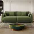 Solid Wood Line Pattern Coffee Table - Green - image 3