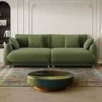 Solid Wood Line Pattern Coffee Table - Green - image 3