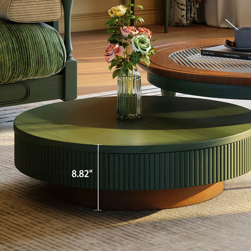 Solid Wood Line Pattern Coffee Table - image 6