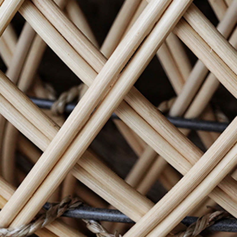 Round Solid Wood Rattan Coffee Table - image 6