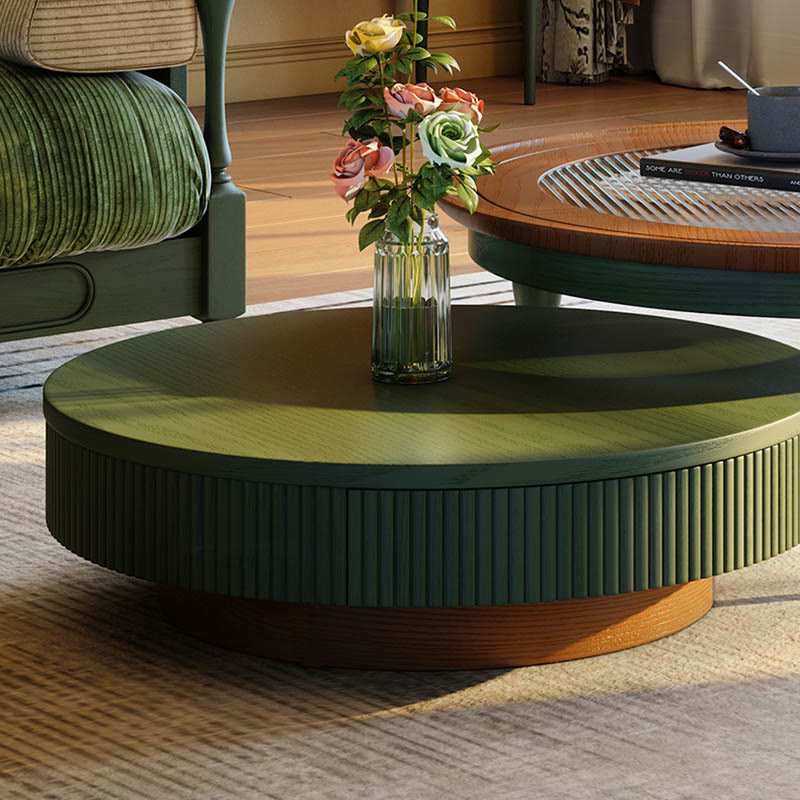 Solid Wood Line Pattern Coffee Table - image 0