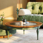 Mid-century Solid Wood Glass Tabletop Coffee Table - image 0