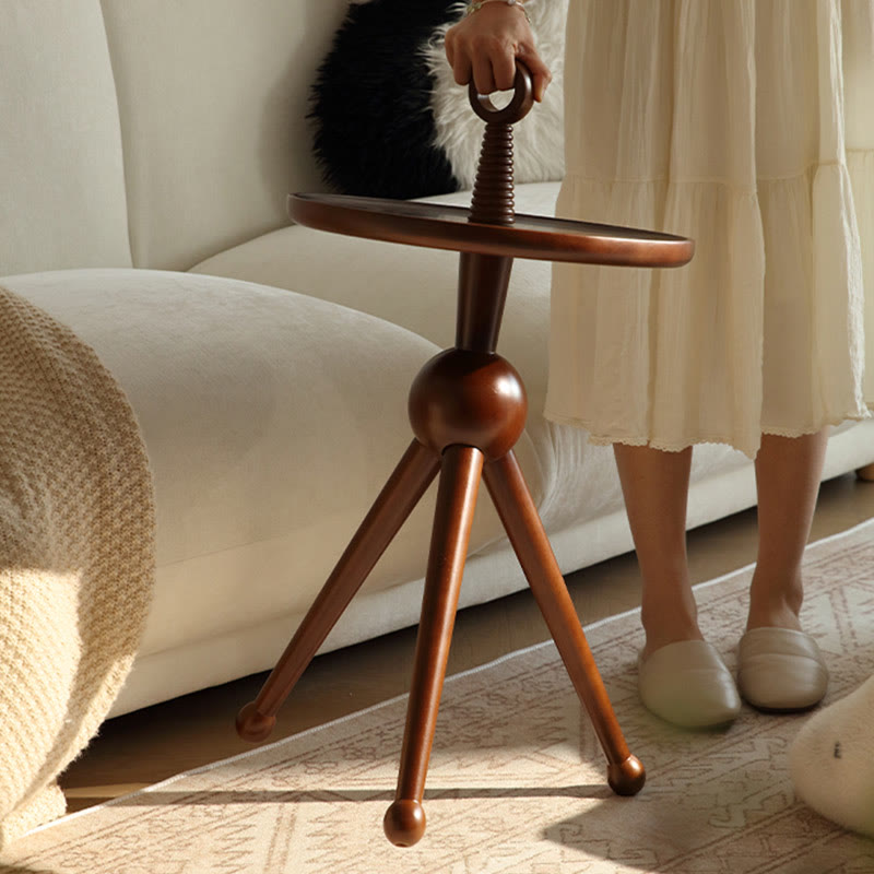 Solid Wood Round Small Side Table With Design Sense