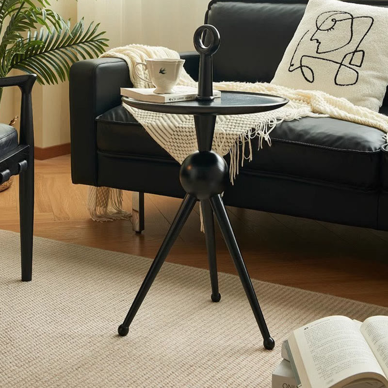 Solid Wood Round Small Side Table With Design Sense - image 5
