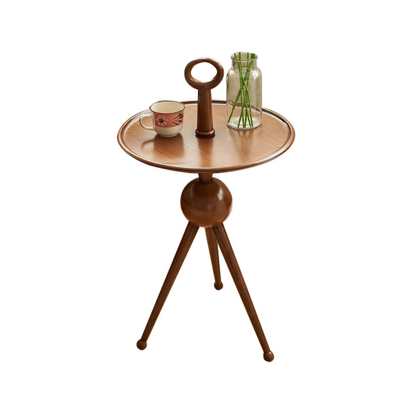 Solid Wood Round Small Side Table With Design Sense - image 1