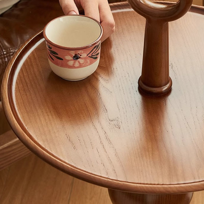 Solid Wood Round Small Side Table With Design Sense - image 9
