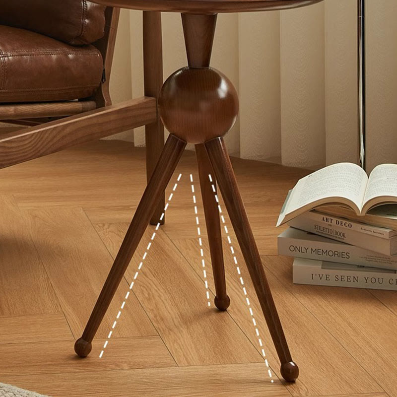 Solid Wood Round Small Side Table With Design Sense