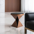 Small Size Solid Wood Unique Shape Side Table - Walnut - image 0