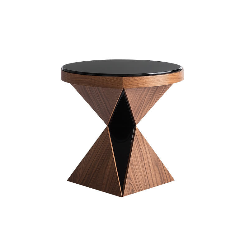 Small Size Solid Wood Unique Shape Side Table