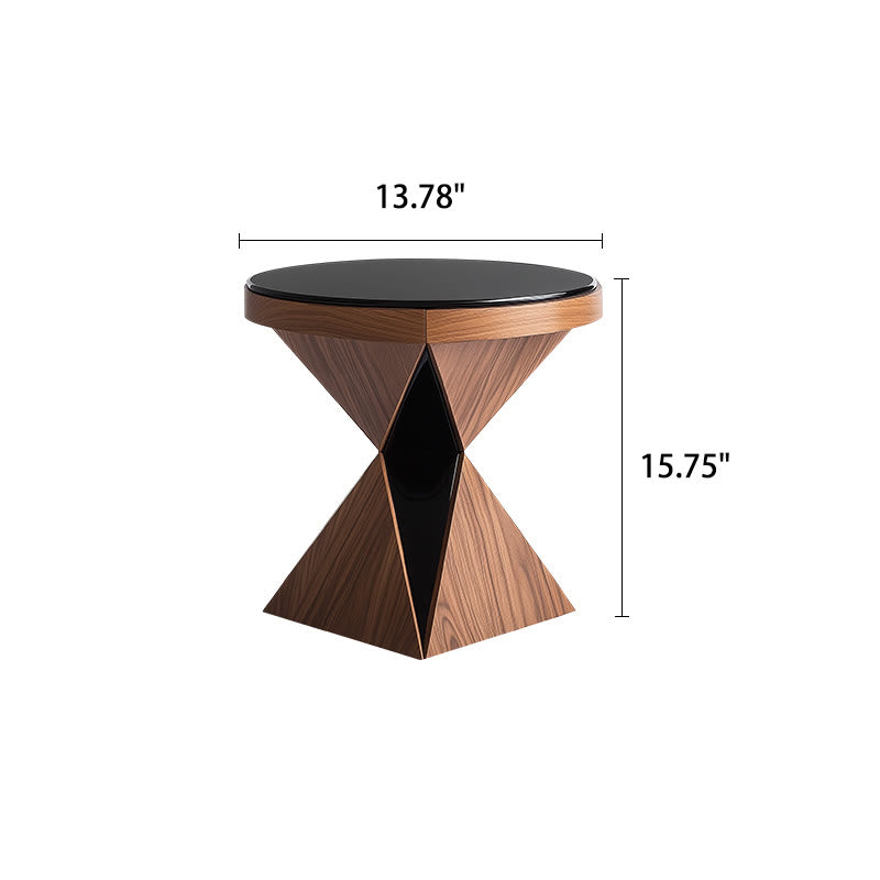 Small Size Solid Wood Unique Shape Side Table