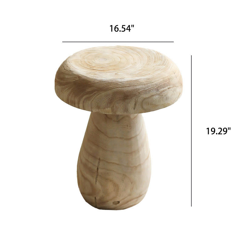 Solid Wood Small Size Mushroom Shape Side Table