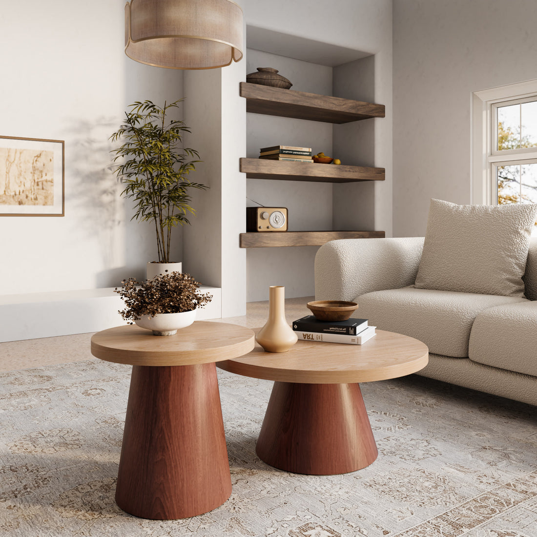 Retro Conical Wooden Coffee Table