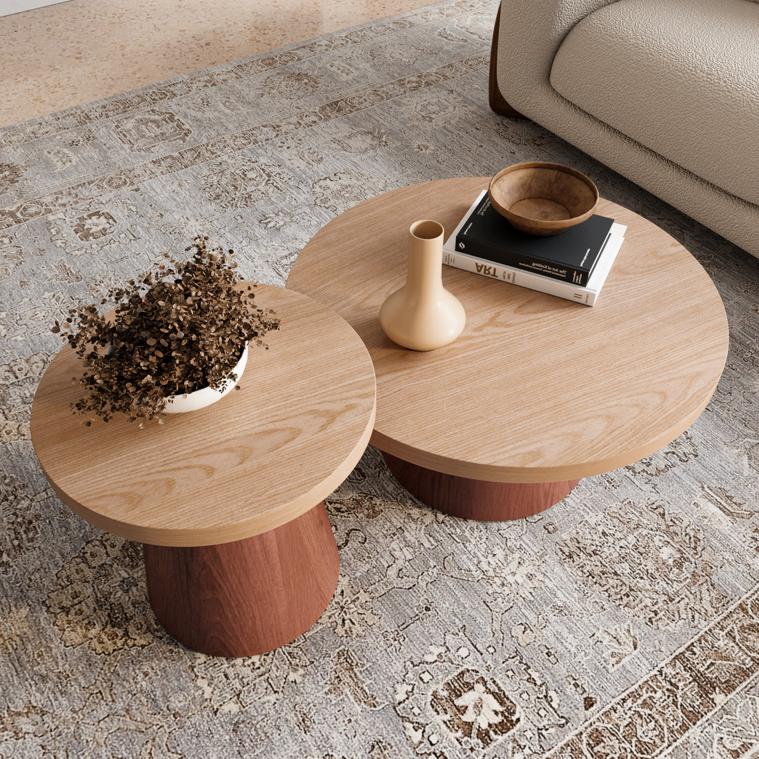 Retro Conical Wooden Coffee Table